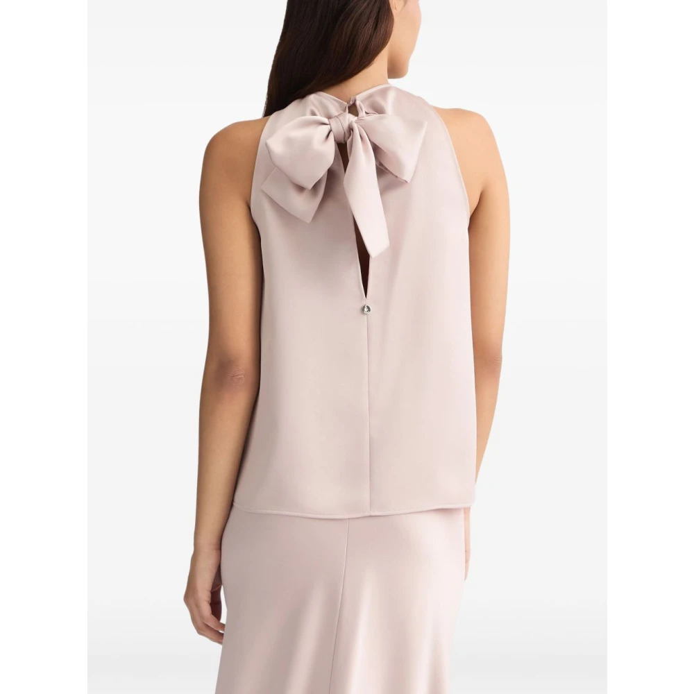 Liu Jo Mouwloze Roze Top met Sleutelgatdetail Pink Dames