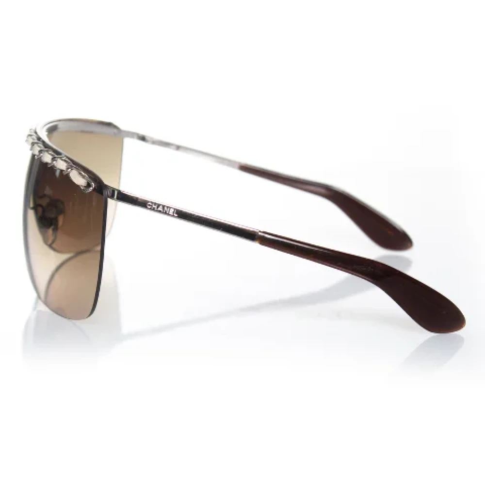 Chanel Vintage Pre-owned Plastic sunglasses Brown Dames