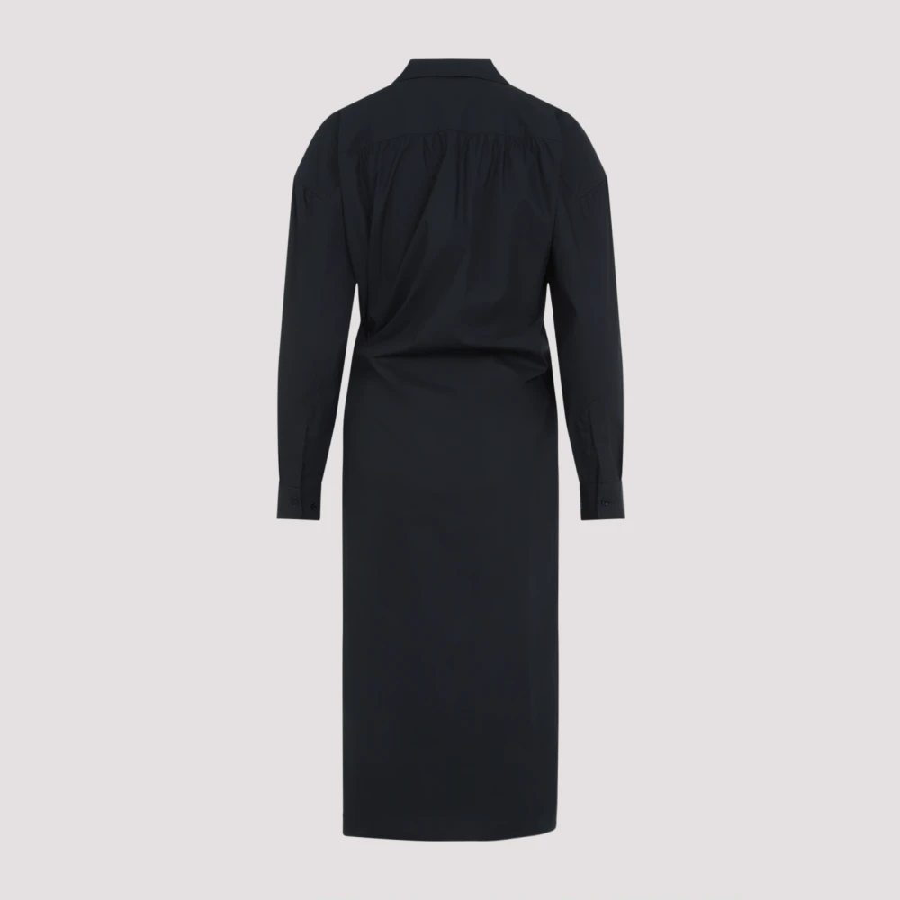 Lemaire Gedraaide Kraag Jurk in Jet Black Dames