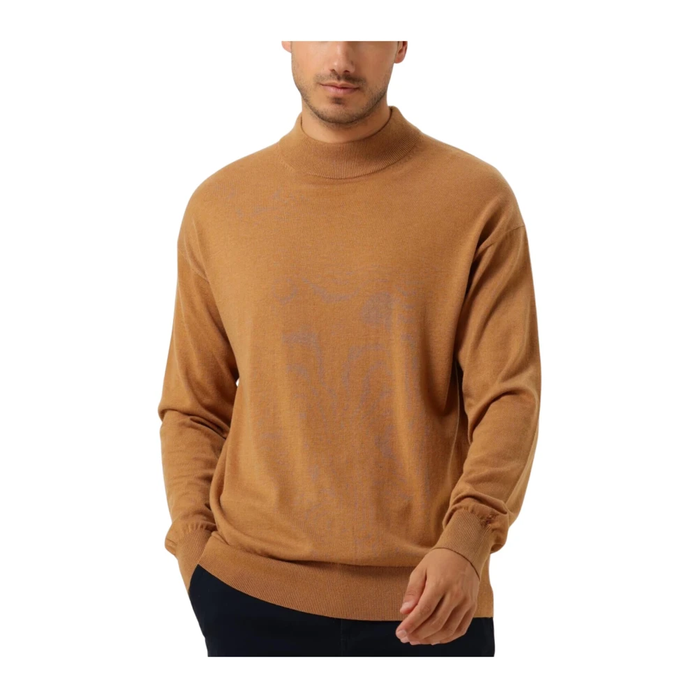 Scotch & Soda Moderne Mock Neck Pullover Sweater Brown Heren