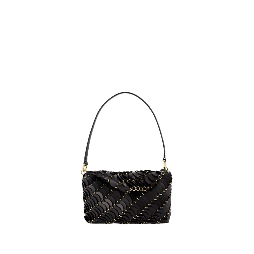 Paco Rabanne Zwarte Leren Schoudertas Black Dames