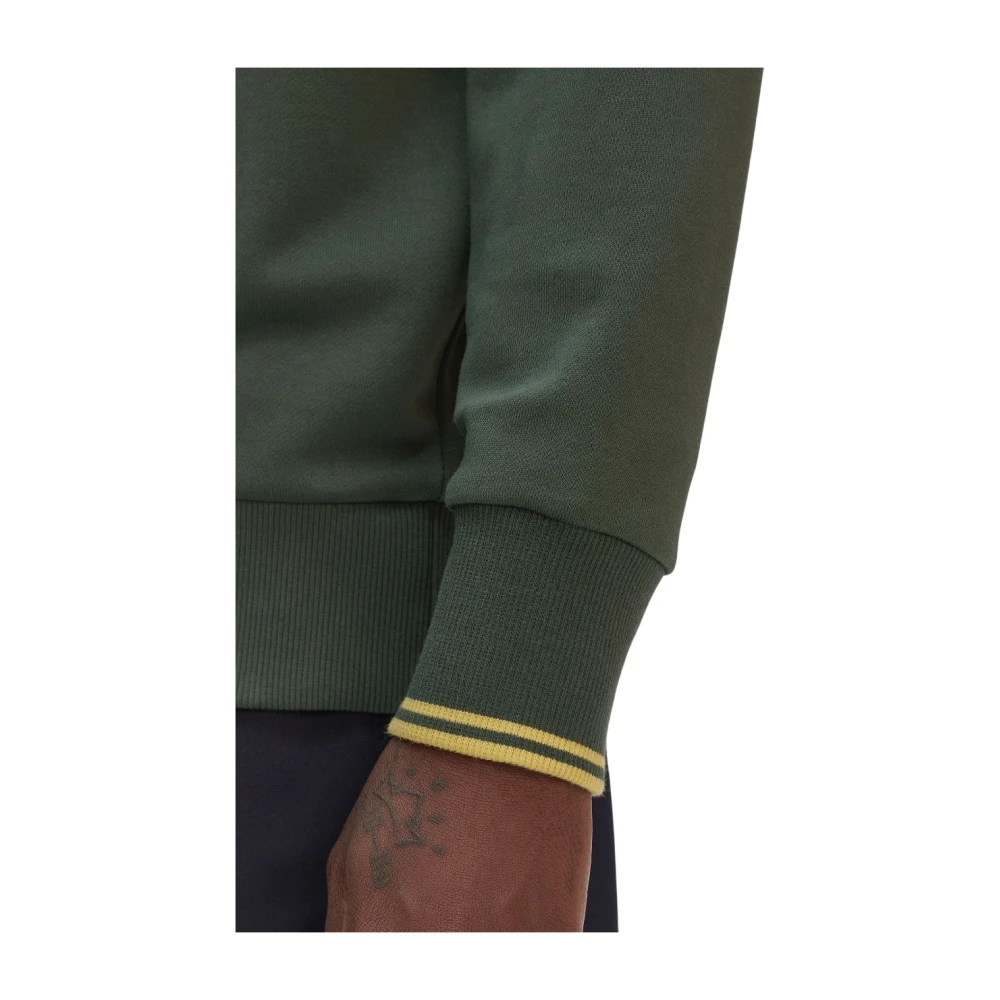 Fred Perry Groene Katoenen Crew Neck Sweater Green Heren