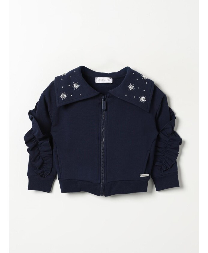blue-ruffle-sleeve-zipup-jacket