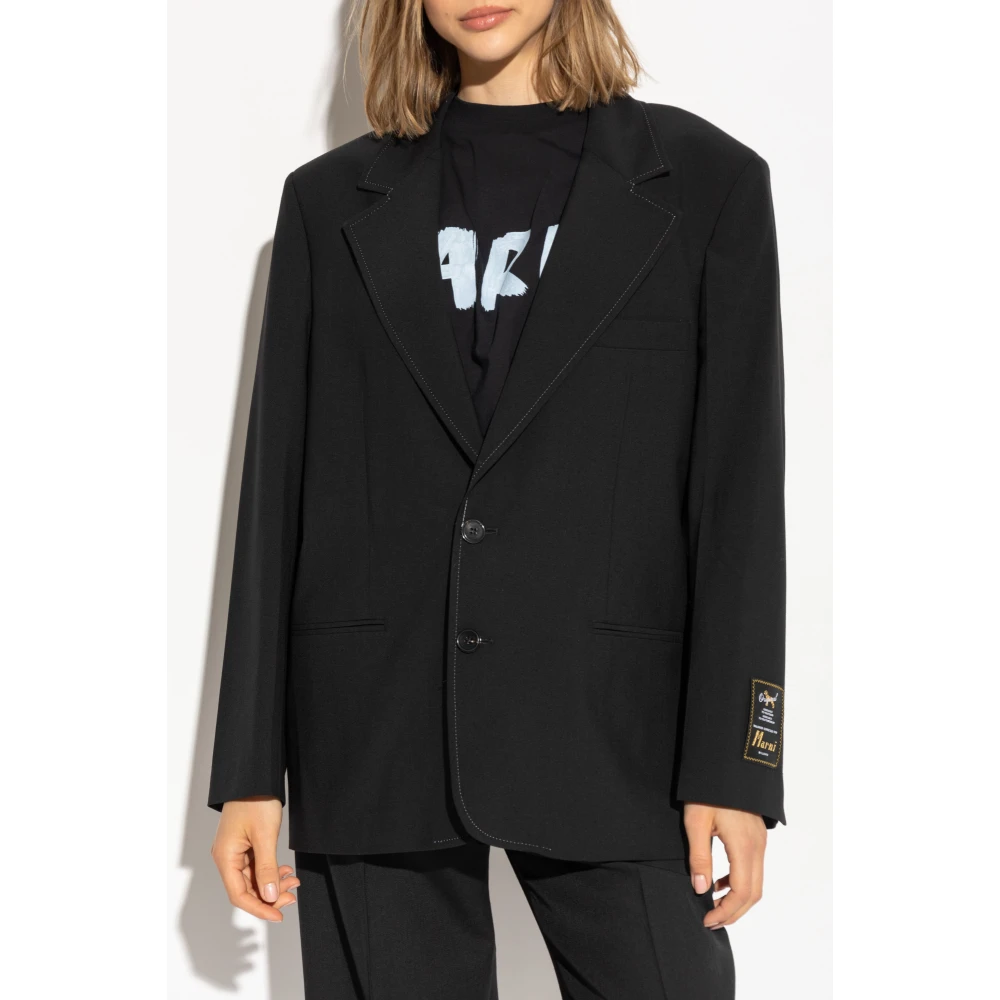 Marni Blazer met open revers Black Dames