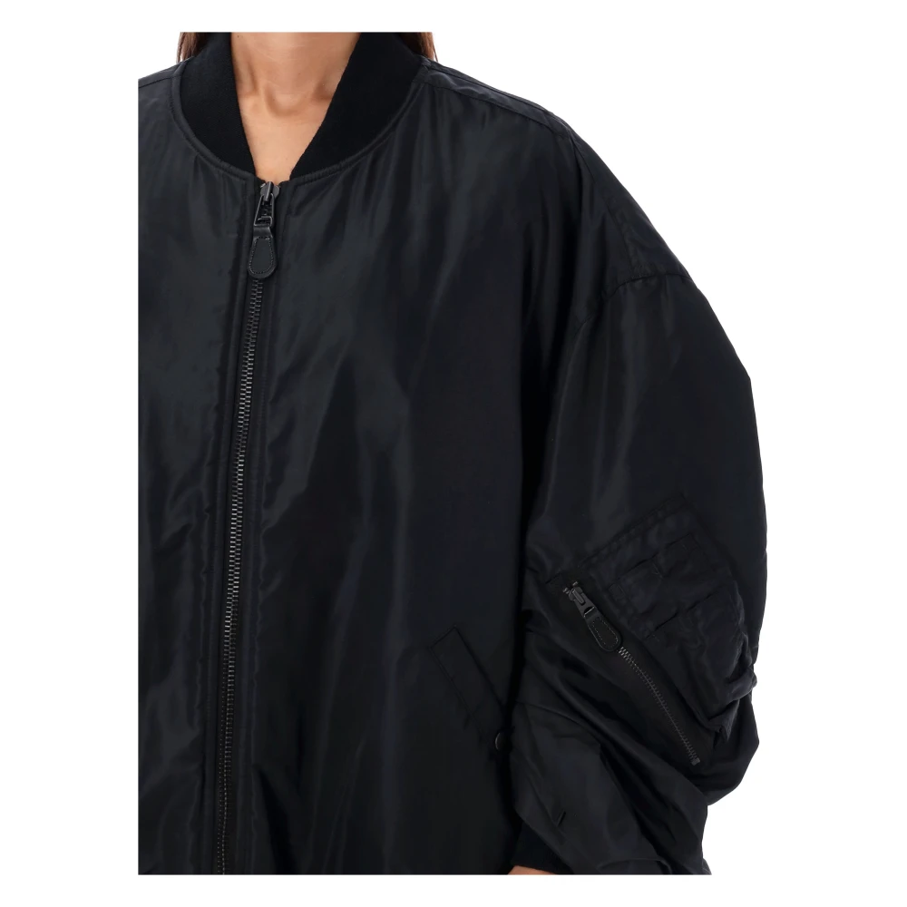 Junya Watanabe Oversized Bomberjack Zwart Aw24 Black Dames