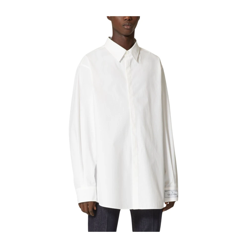 Valentino Garavani Witte Katoenen Overhemd met Klassieke Kraag White Heren