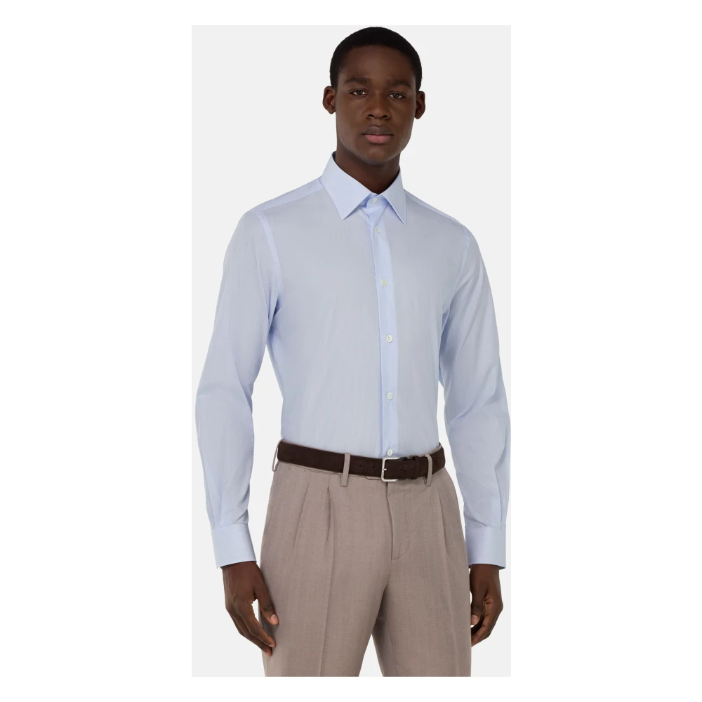 Boggi Milano Regular Fit gestreept katoenen overhemd Blue Heren