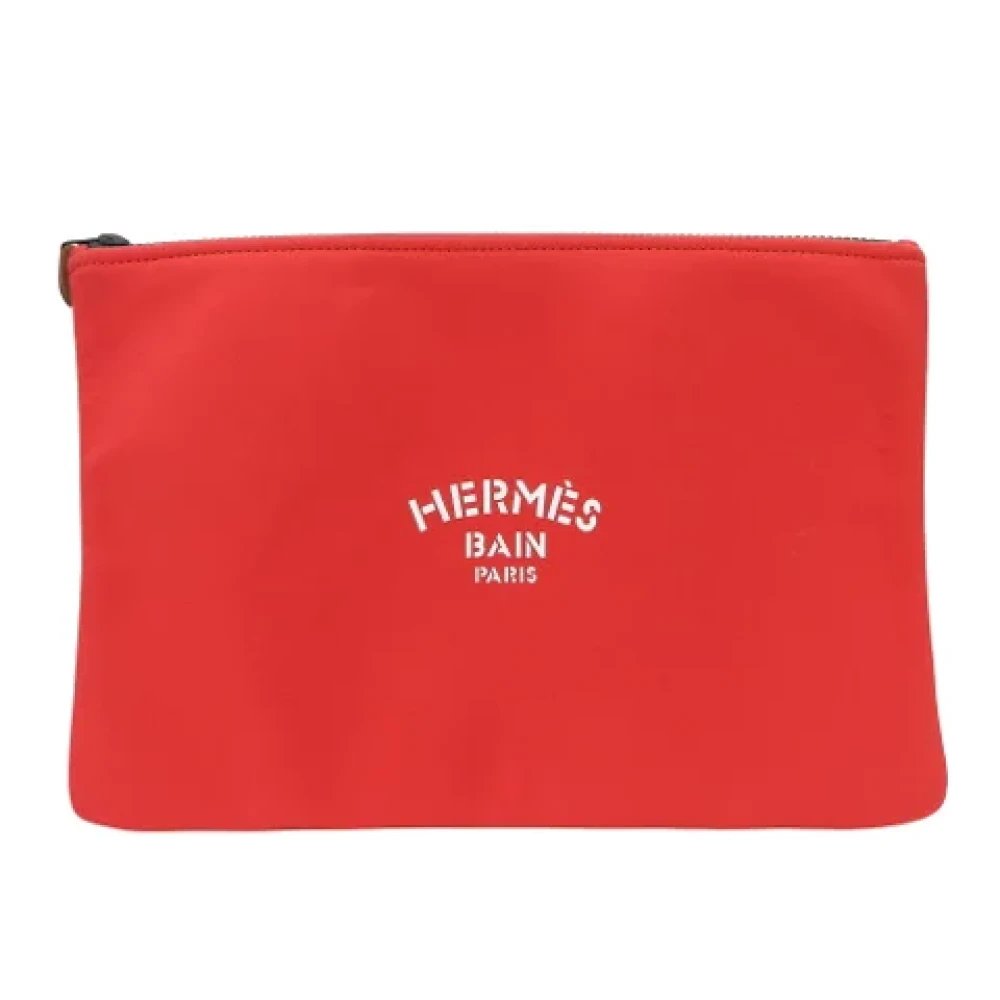 Hermès Vintage Pre-owned Fabric clutches Red Dames