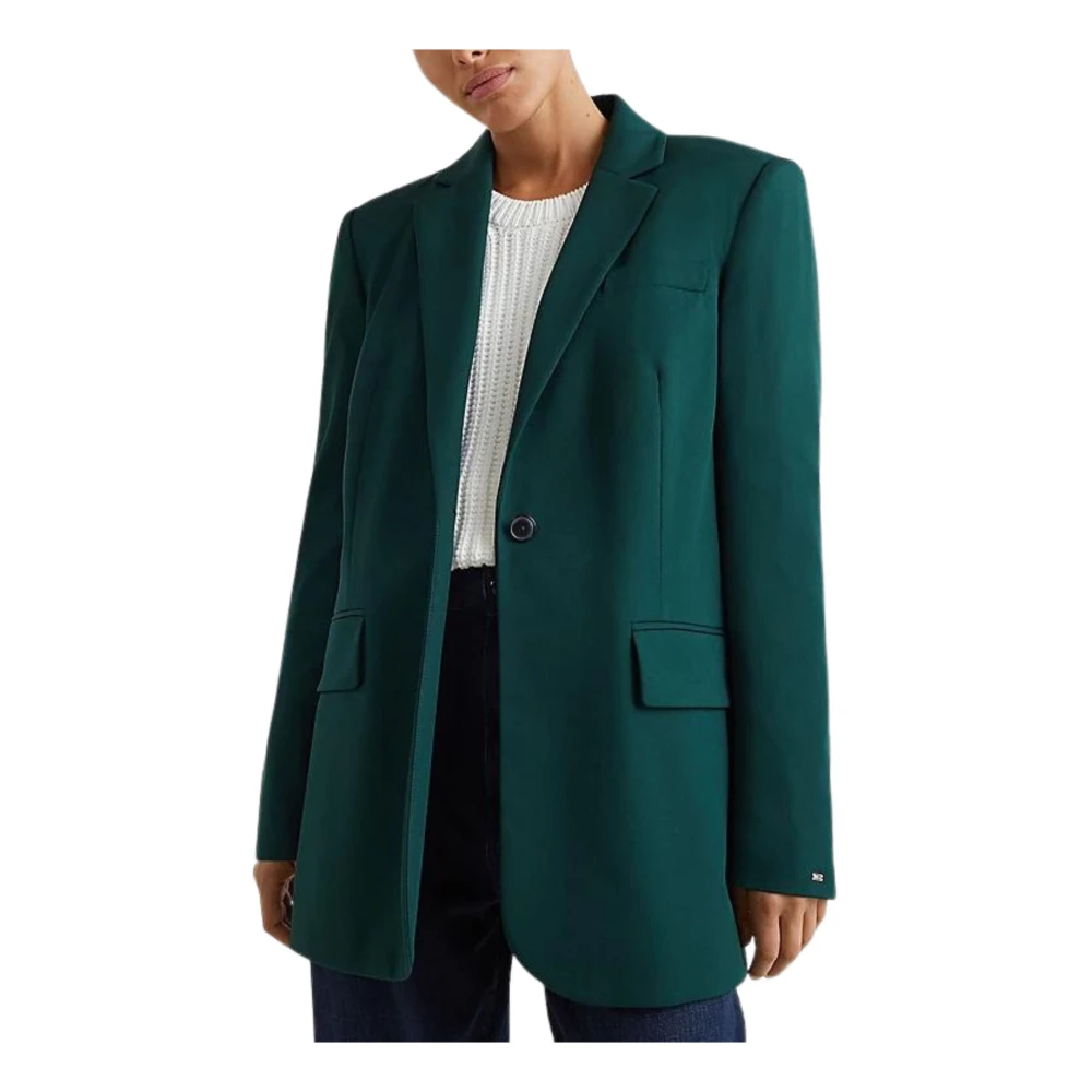 Tommy Hilfiger Stretch stof single-breasted blazer Green Dames