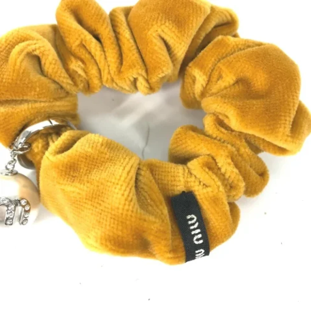 Miu Pre-owned Velvet hair-accessories Yellow Dames