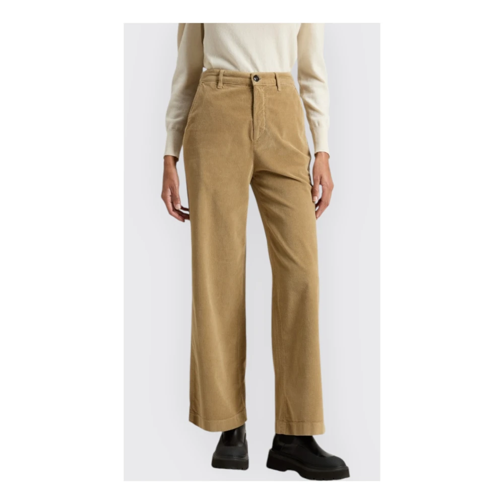 Woolrich Ribfluwelen Overhemd in Klassieke Stijl Beige Dames