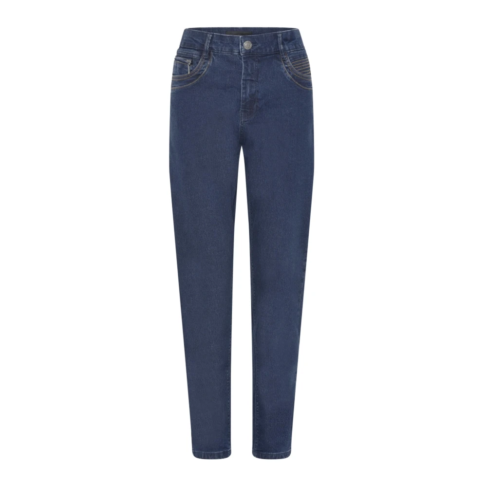 C.ro Women's Blue De Suzanne Trousers With Zipper Details - Slim Fit Jeans - 2XL - Jeans