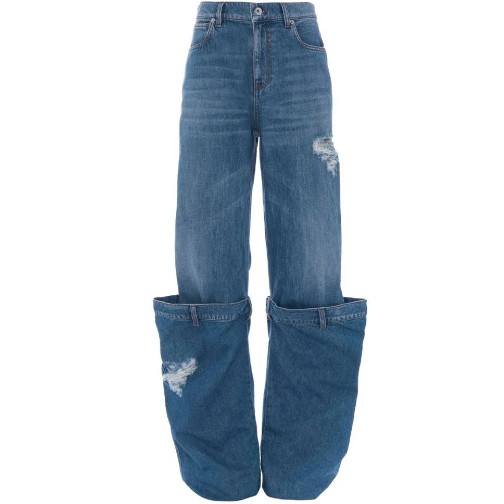 JW Anderson Jeans met decoratieve omslagen Blue Dames