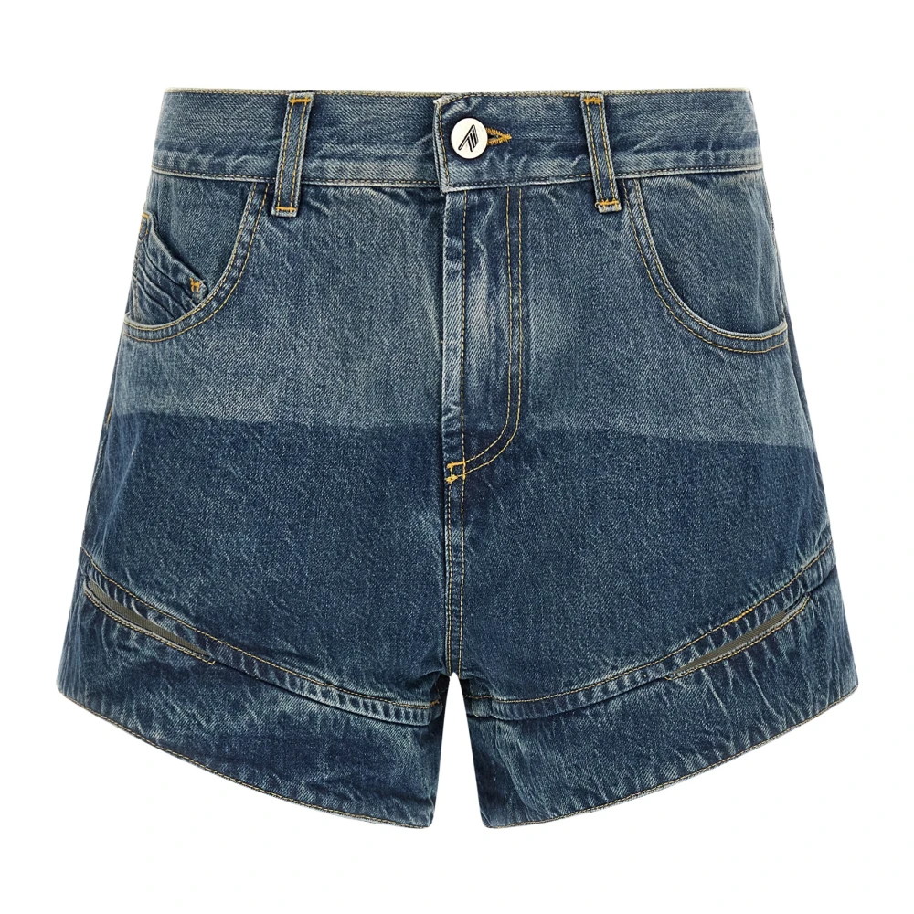 The Attico Blue Washed Denim Shorts - Female - Denim Shorts - W26 - Shorts