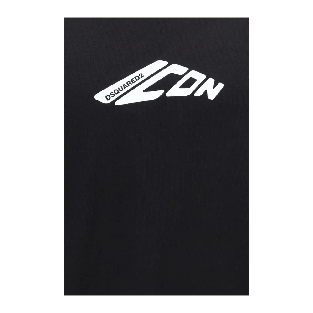 Dsquared2 Monochrome Patroon Katoenen T-shirt Black Heren
