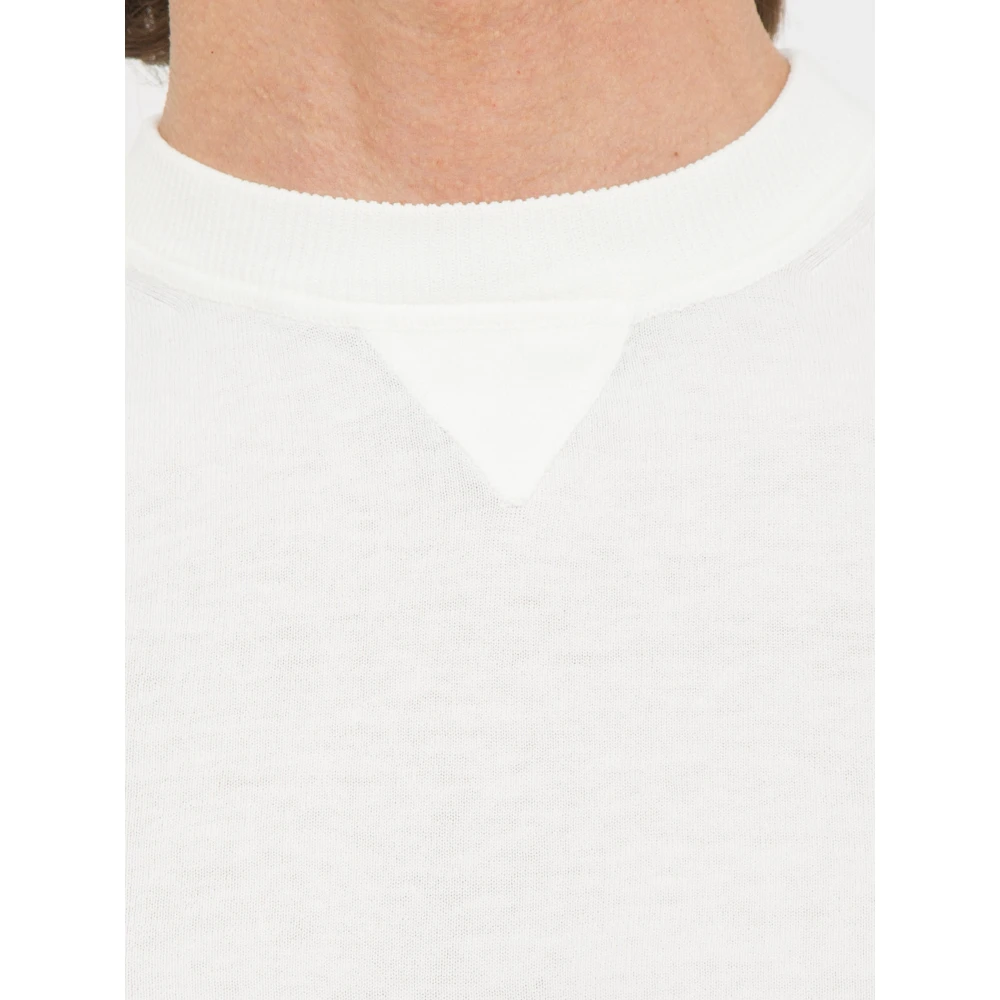 Eleventy Ronde Hals Sweater Bianco White Heren