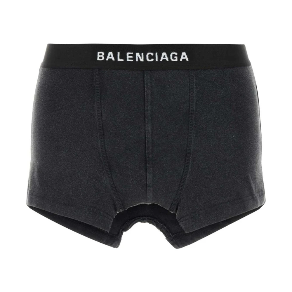 Balenciaga Black Underpants, Female, M, Branded Waistband Cotton Boxer Underwear