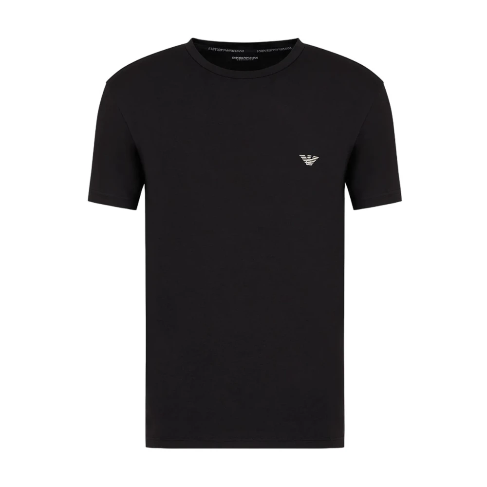 Emporio Armani Contrast Logo Korte Mouw T-Shirt Black Heren