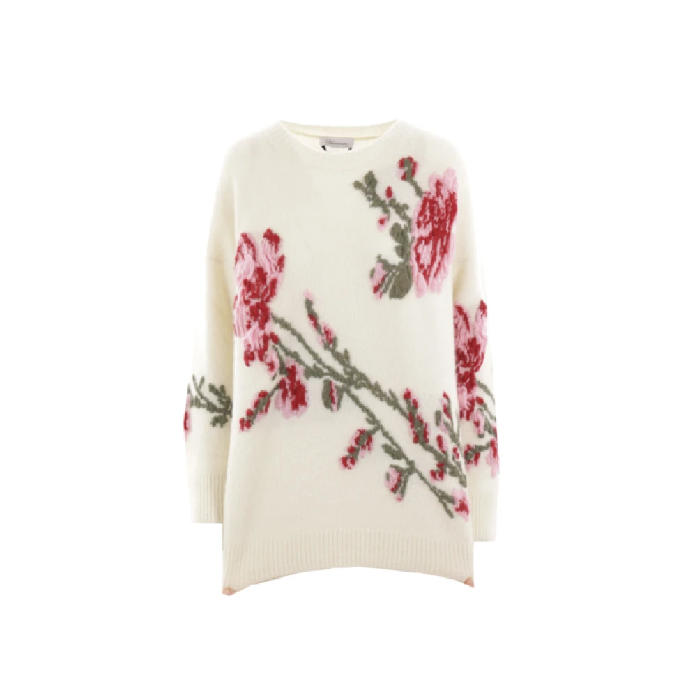 Blumarine Bloemen Jacquard Sweaters Beige Dames