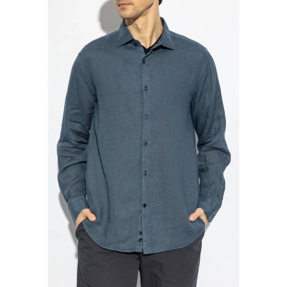 PAUL & SHARK Linnen overhemd Blue Heren