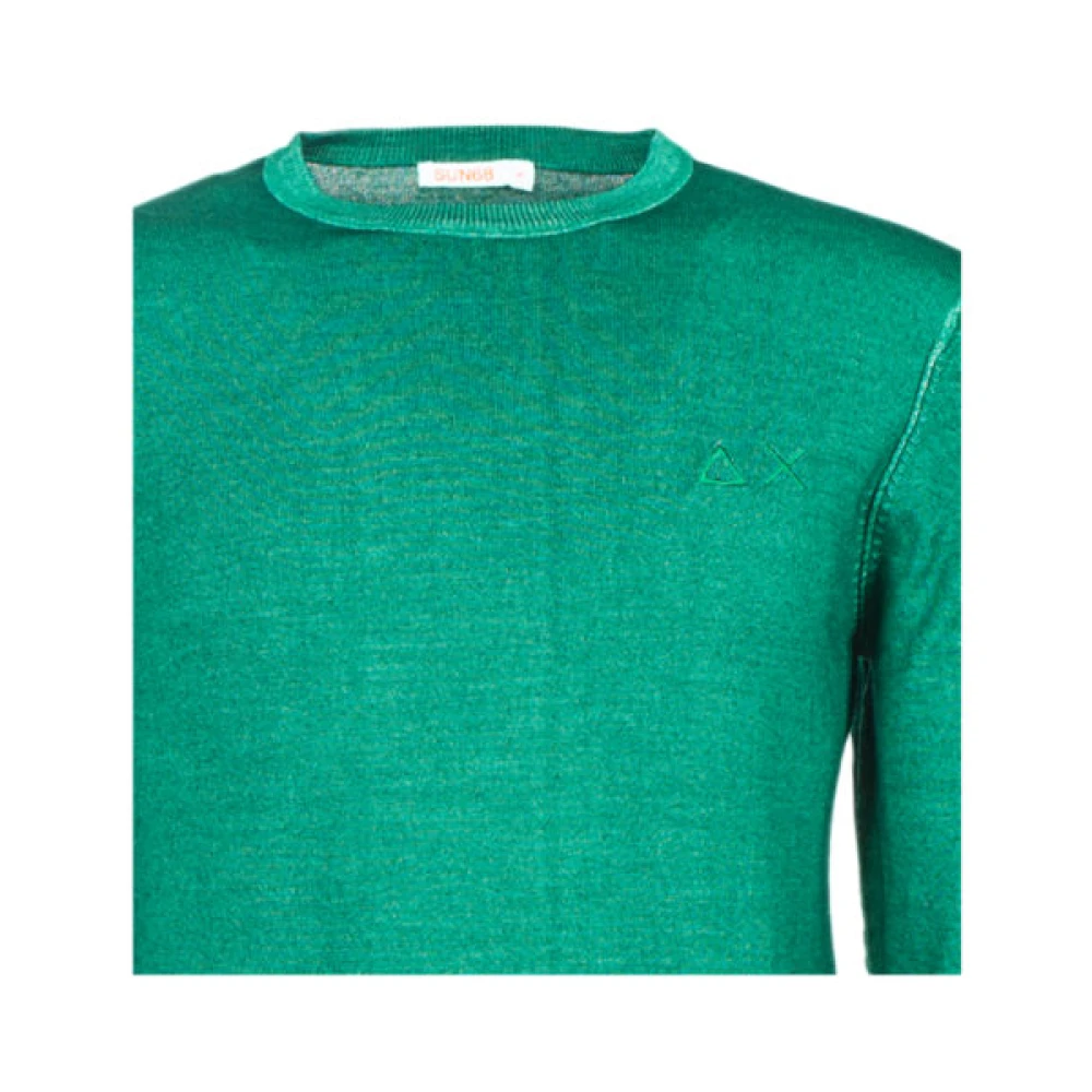 Sun68 Round-neck Knitwear Green Heren