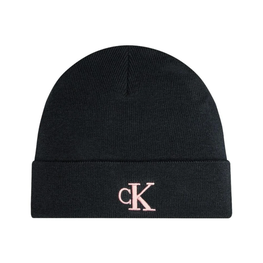 Calvin Klein Women's Black Monogram Beanie Cap