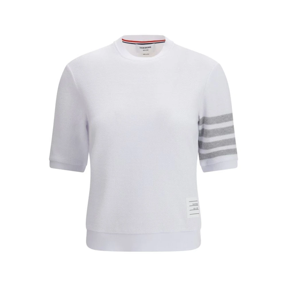 Thom Browne Women's White T-Shirts, Xs, Cotton T-Shirt
