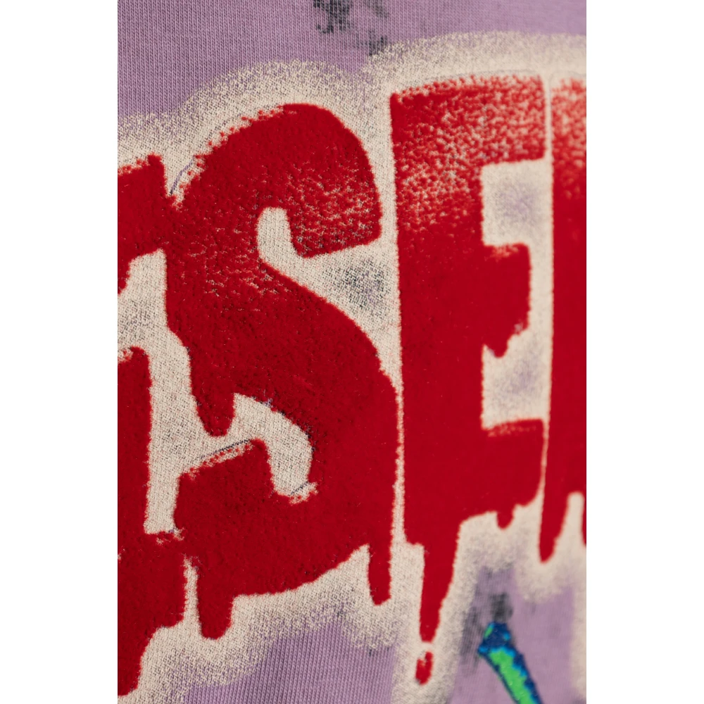 Diesel T-shirt T-Boxt-R9 Purple Heren
