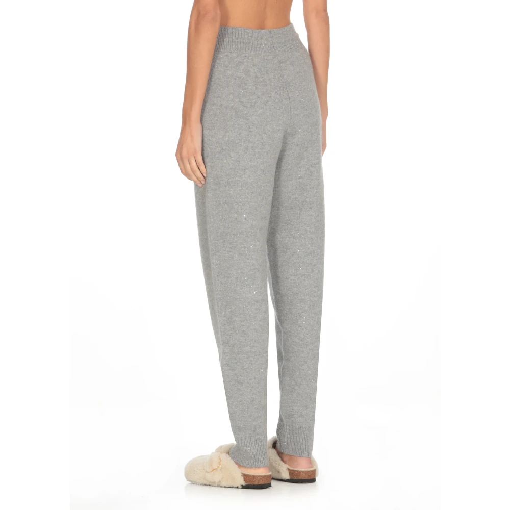 Fabiana Filippi Grijze wollen broek met pailletten details Gray Dames