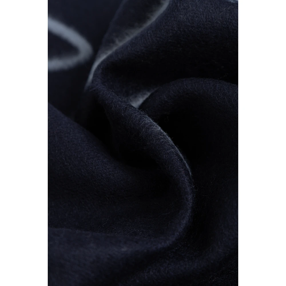 Giorgio Armani Wollen sjaal met logo Blue Heren