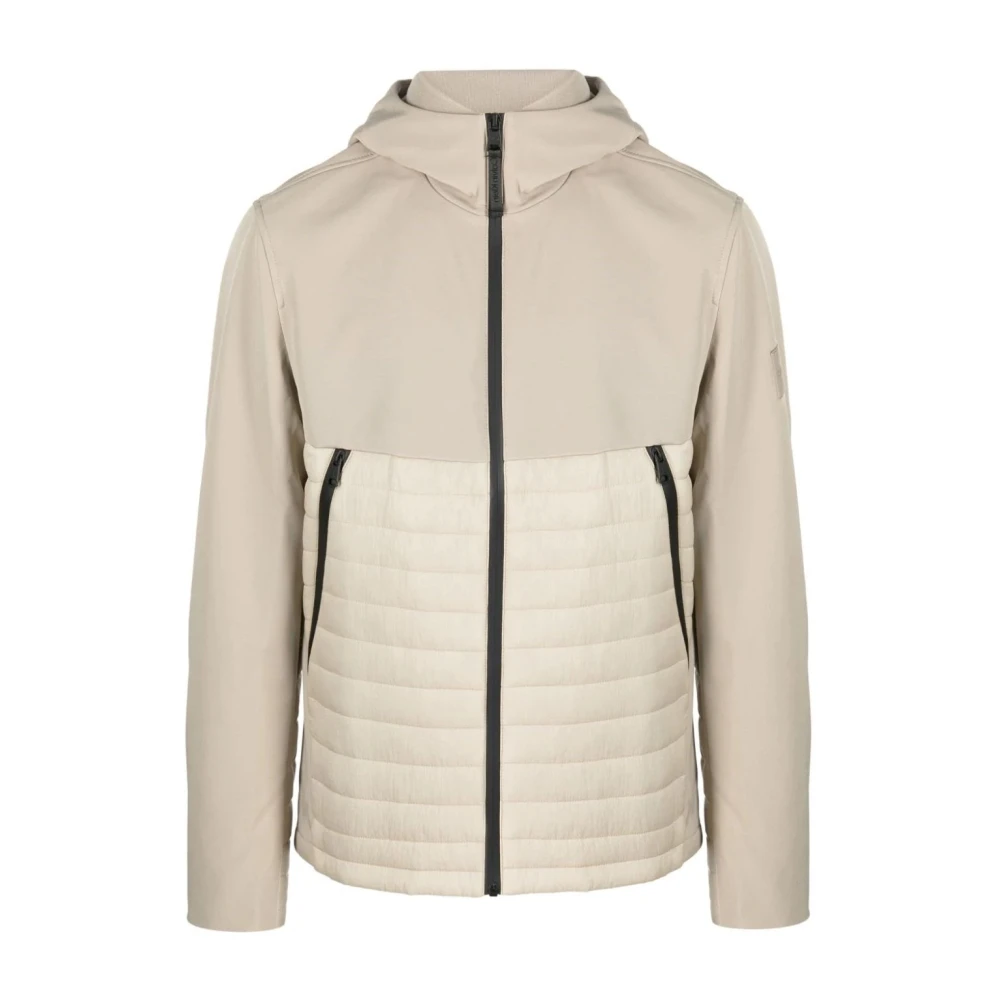 Calvin Klein Men's Gray Quilted Mix Media Casual Jacket