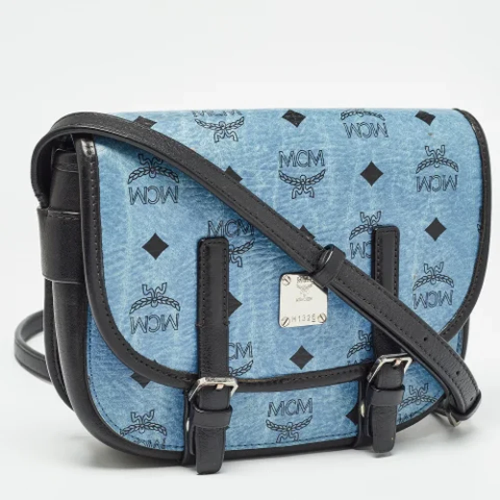 MCM Pre-owned Leather crossbody-bags Blue Dames