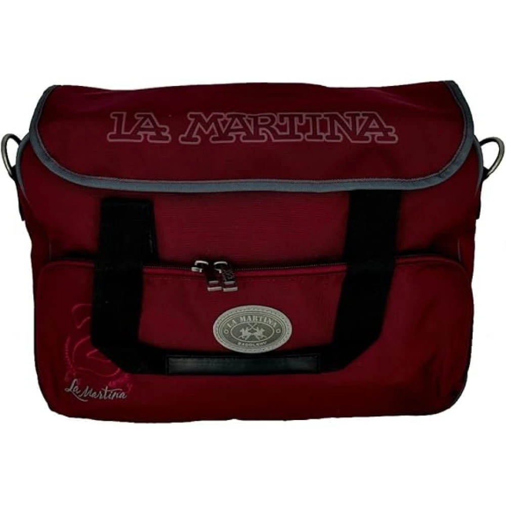 La Martina Damen Rot Burgunder Aktentasche Tasche Schultergurt