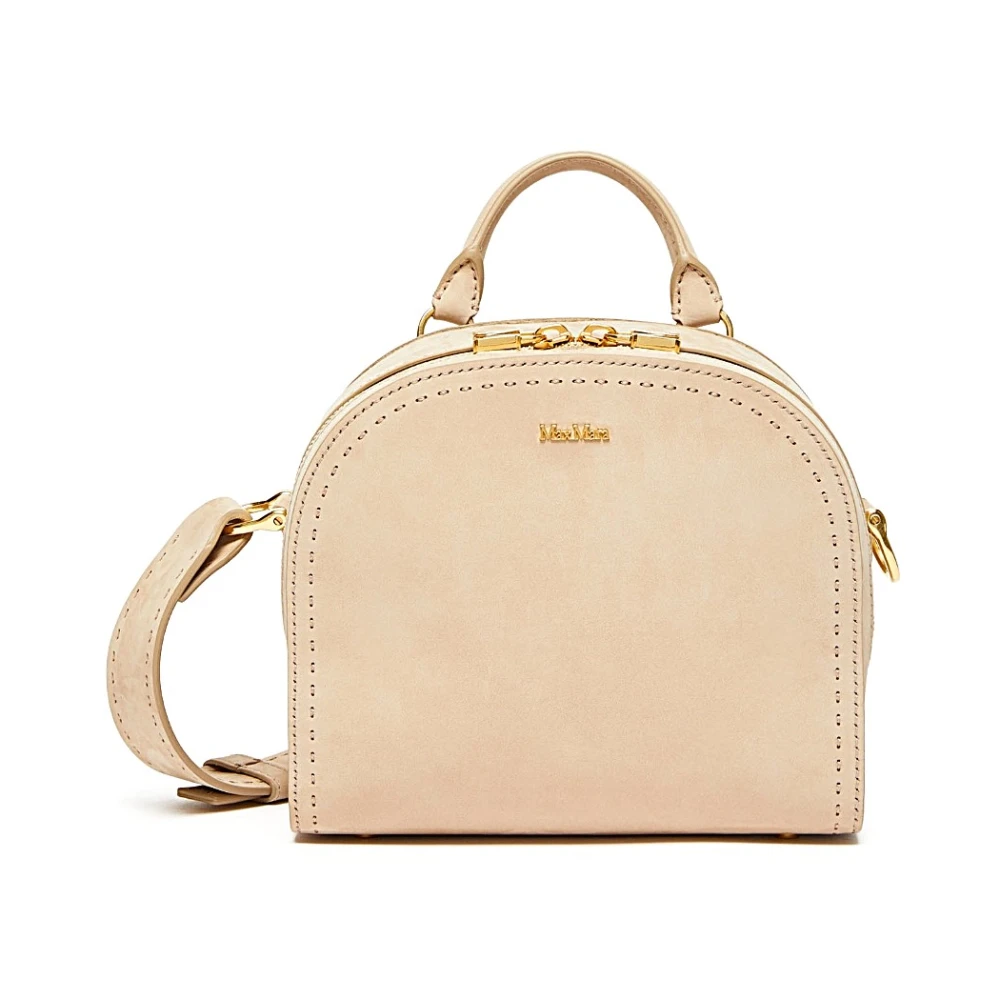 Max Mara Stijlvolle Leren Tas voor Vrouwen Beige Dames