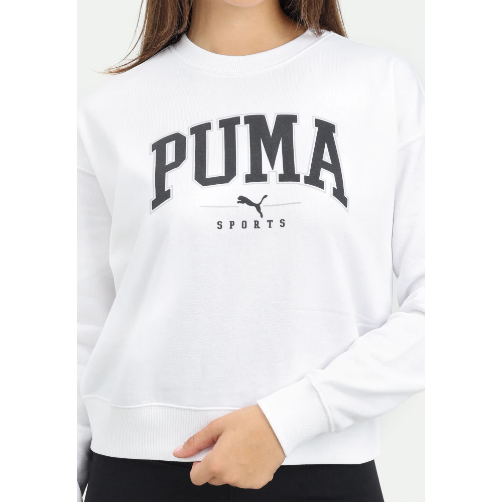 Puma Witte Crewneck Sweater Herfst Winter White Dames