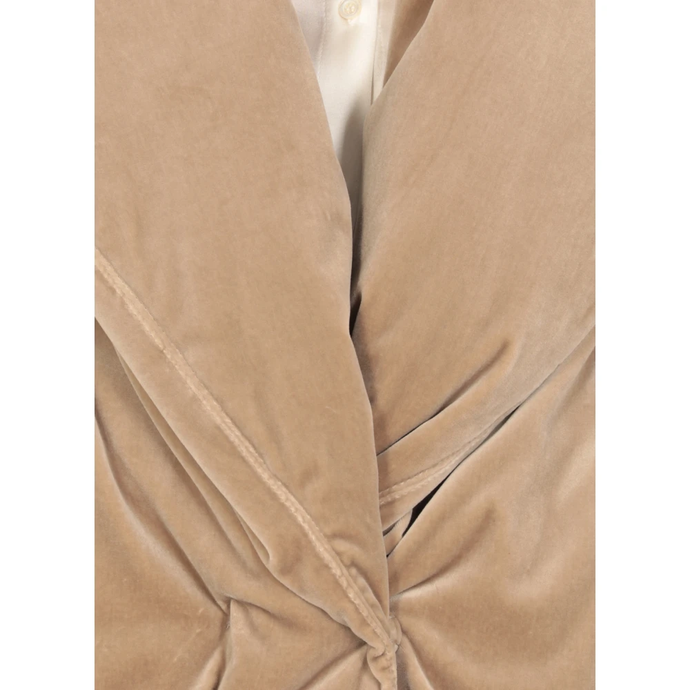Antonelli Firenze Beige Katoenen Fluwelen Donsjas Beige Dames