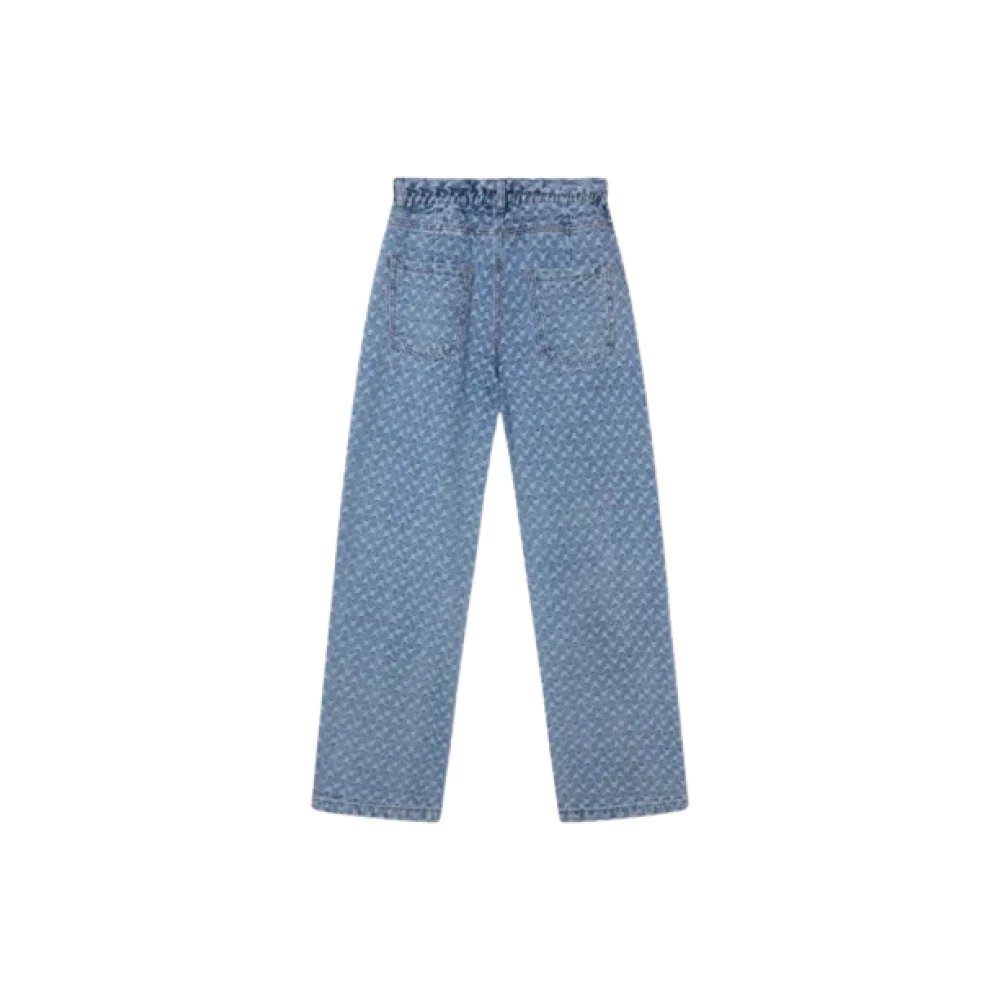 Alix The Label Jacquard Denim Jeans Gray Dames