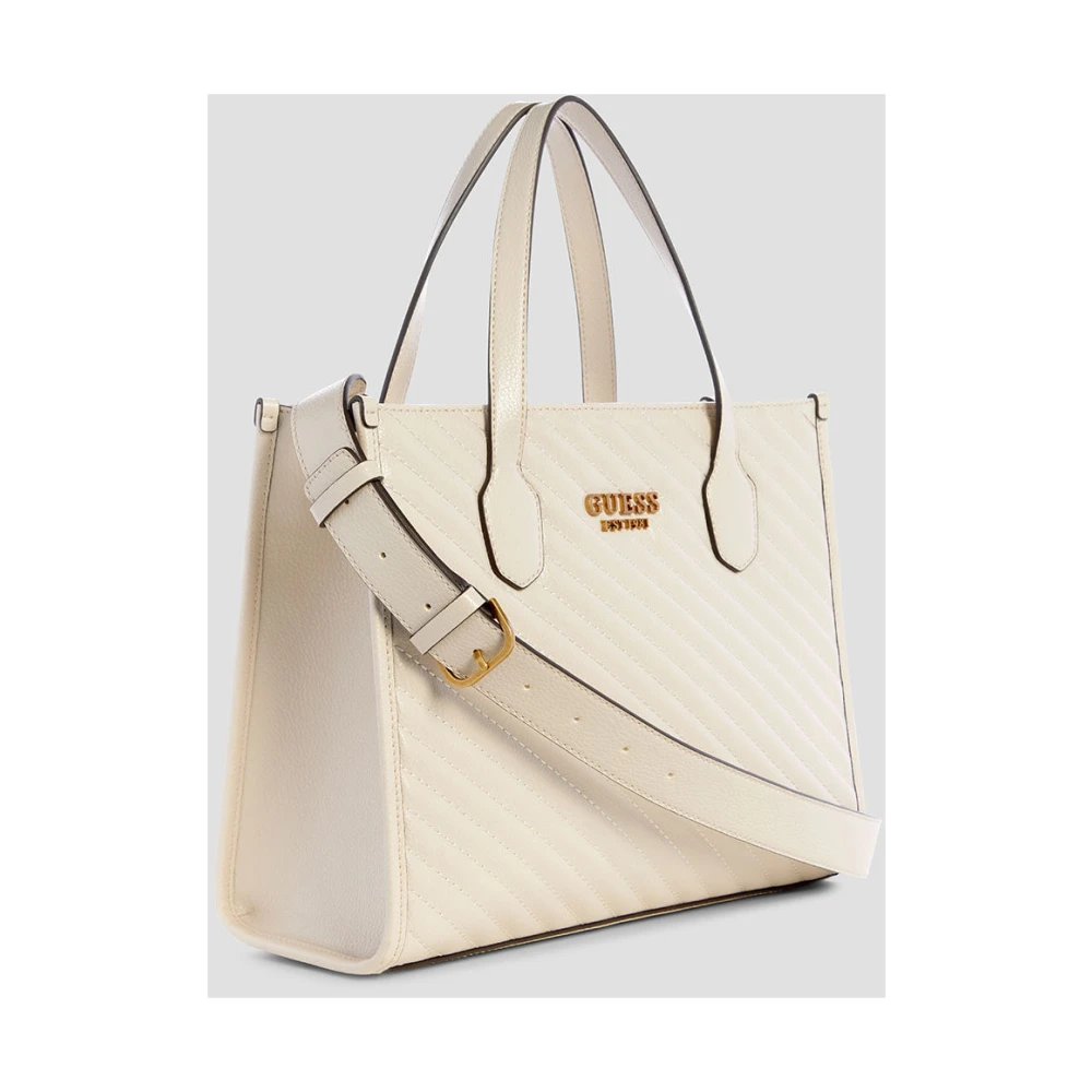 Guess Silvana 2 Compartiment Tote Tas White Dames