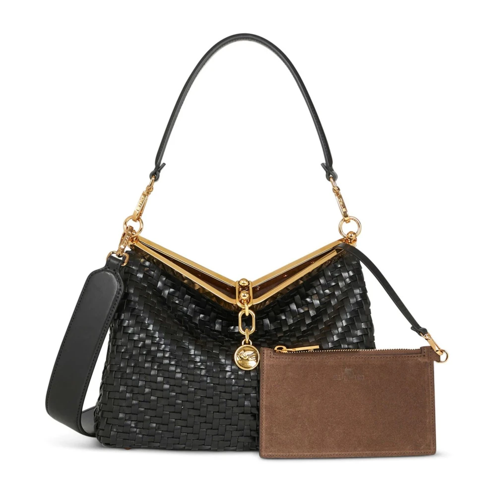 ETRO Zwarte leren Vela schoudertas Black Dames