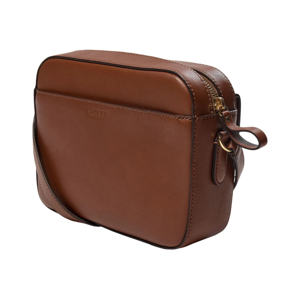 Ralph Lauren Leren Schoudertas Brown Dames