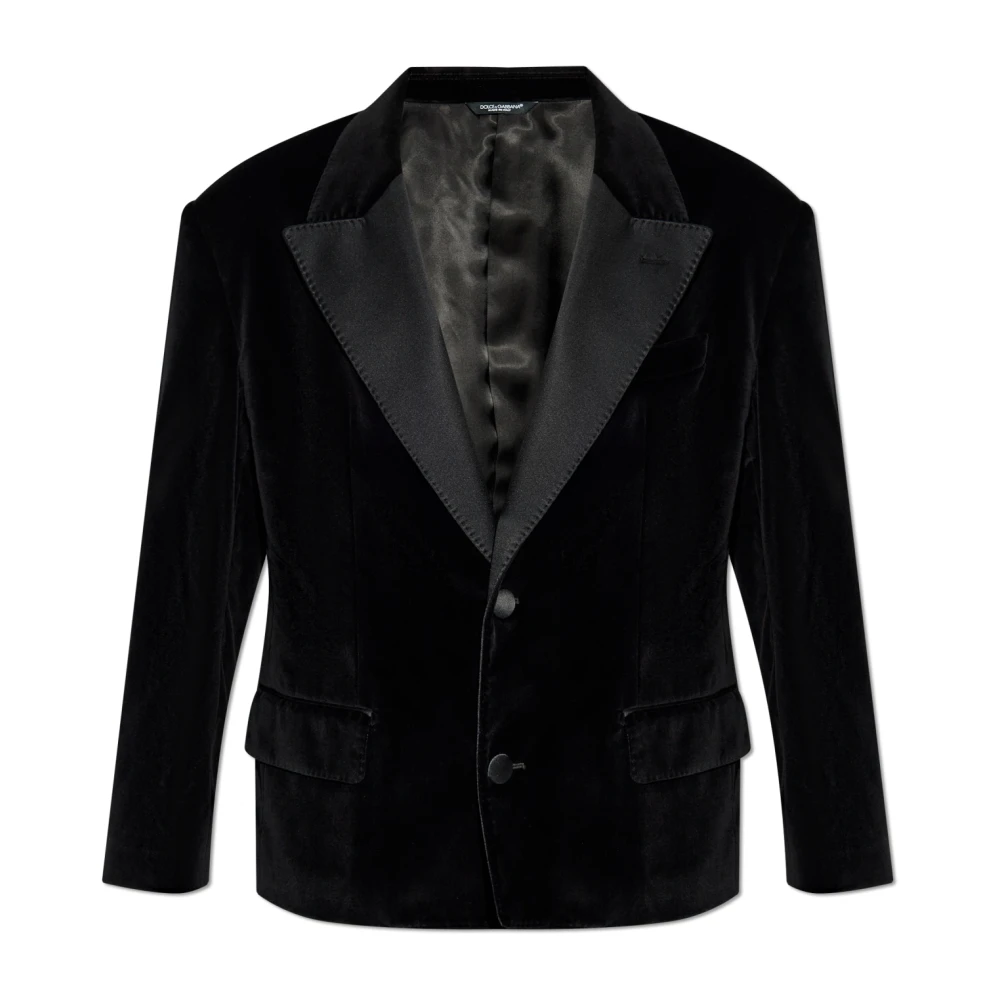 Dolce & Gabbana Fluwelen blazer Black Heren
