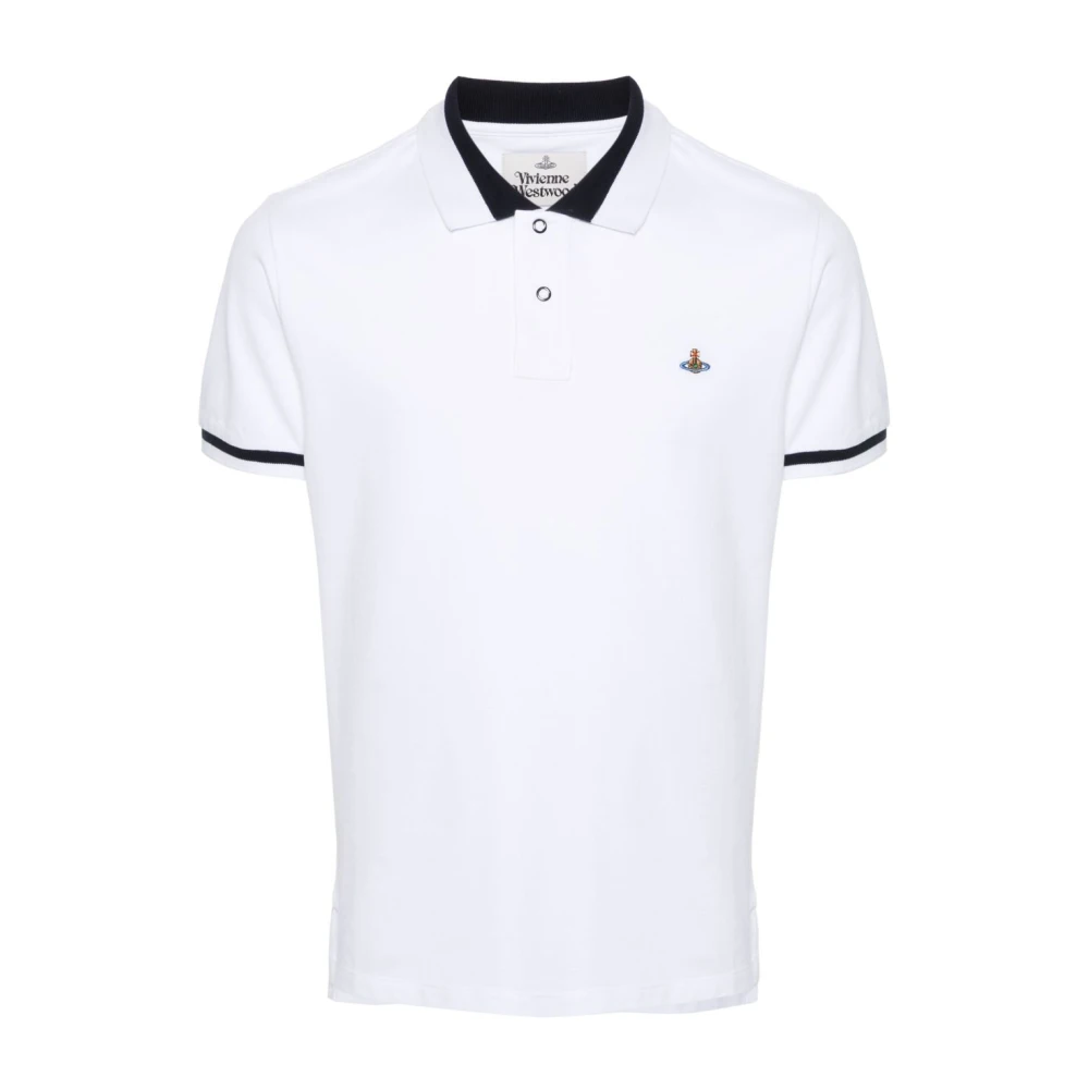 Vivienne Westwood Gestreept poloshirt met Orb-logo White Heren