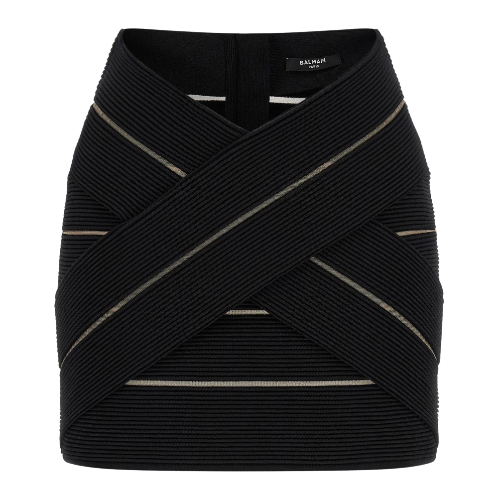 Balmain Women's Black Stretch Viscose Mini Skirt - Short Skirts - S - Skirts