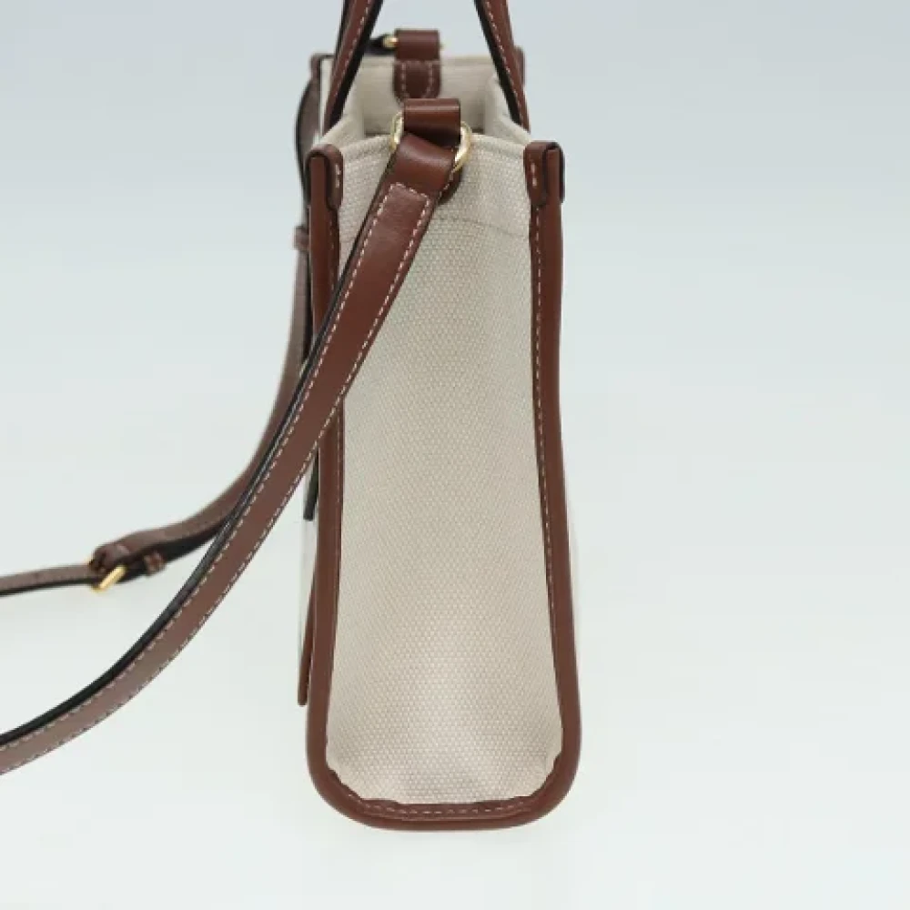 Burberry Vintage Pre-owned Canvas handbags Beige Dames