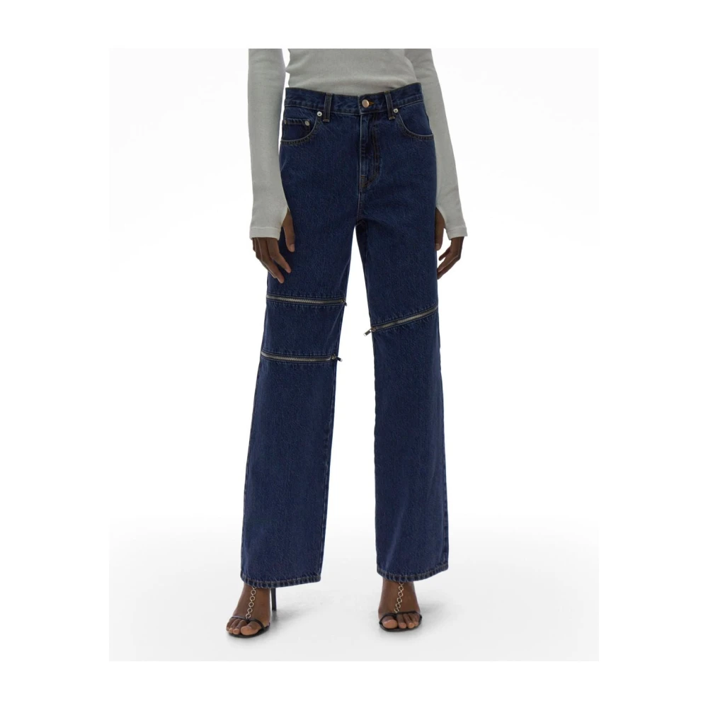 Helmut Lang Zip Jeans met Metalen Details Blue Dames