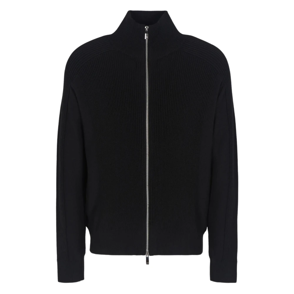 Armani Exchange Zwarte Trui Met Ritssluiting Stijl Black Heren