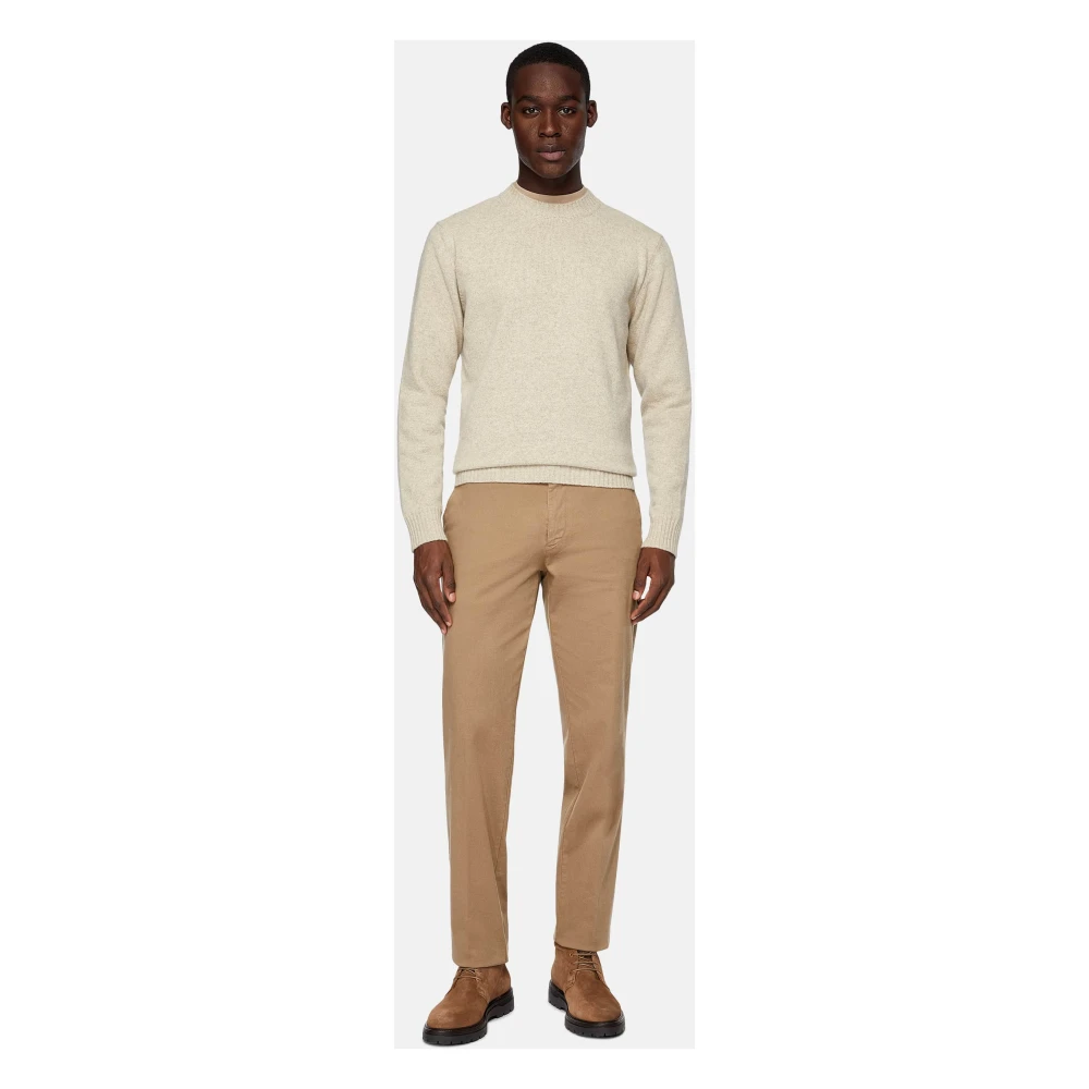 Boggi Milano Stretch Katoenen Broek Beige Heren