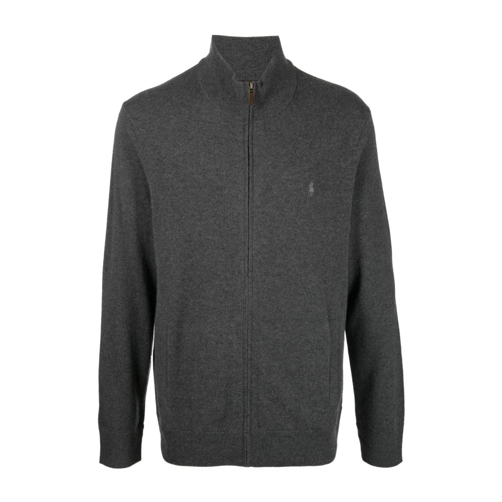 Polo Ralph Lauren Grijze Wol Volledige Rits Sweater Gray Heren