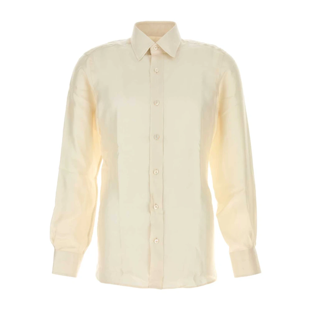 Tom Ford Ivoor Zijden Shirt voor Moderne Man Beige Heren