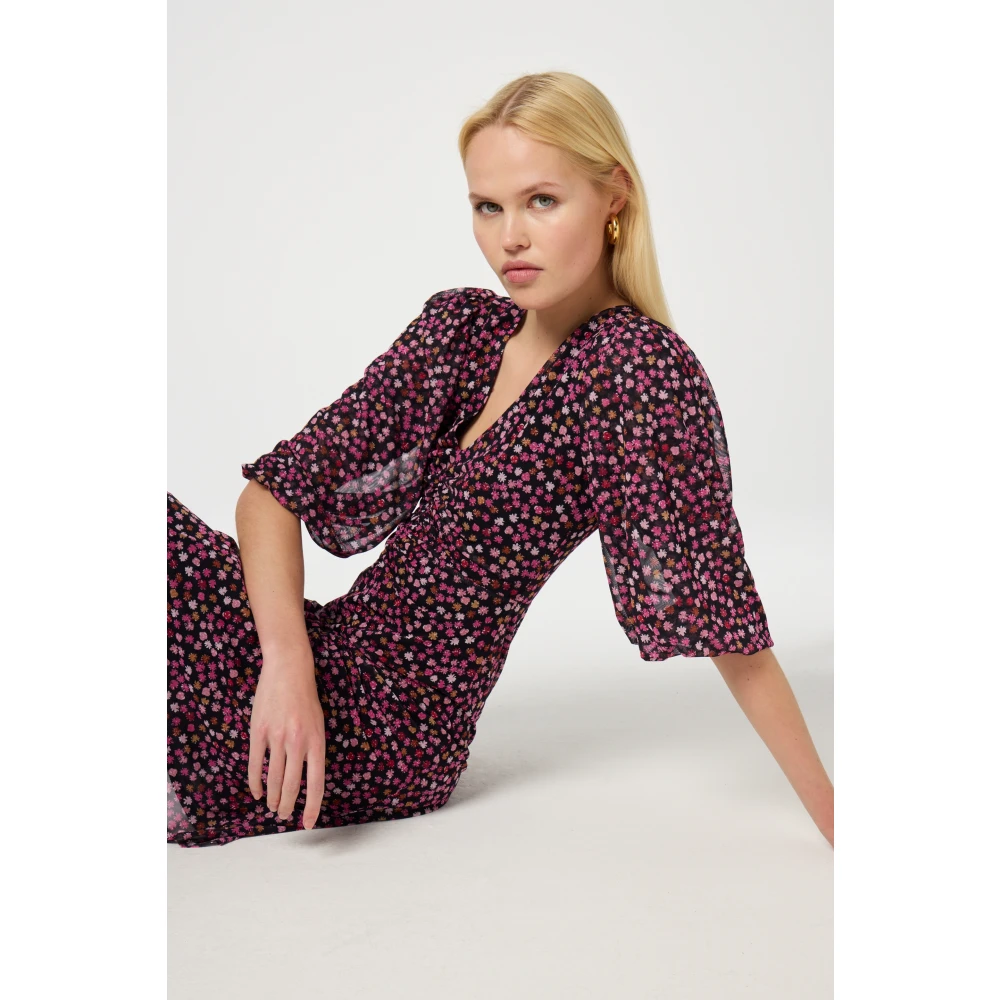 Fabienne Chapot Bloemenprint Midi Jurk Pink Dames